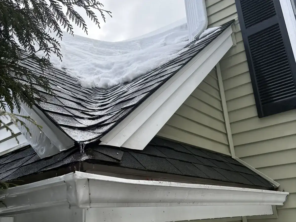 Roof after professional steam ice dam removal