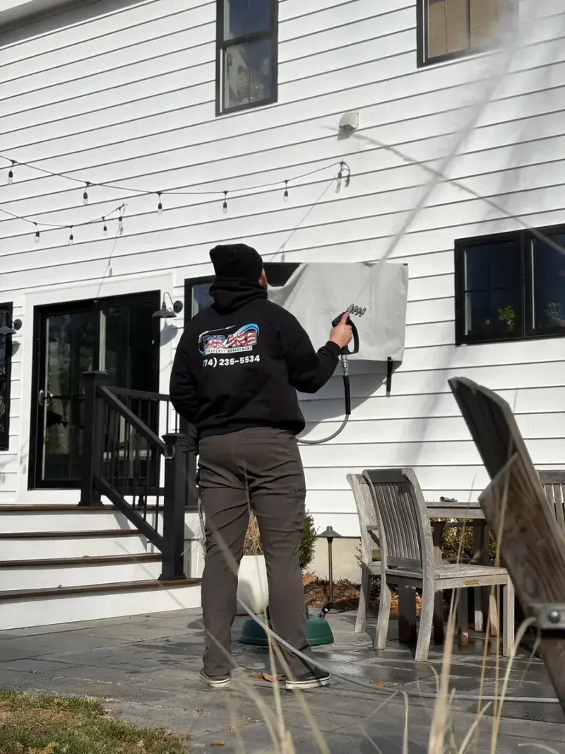 Shane Drake, owner of Drake Power Washing, providing professional residential power washing services