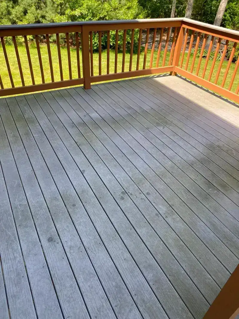 Deck before power washing - dirty and stained