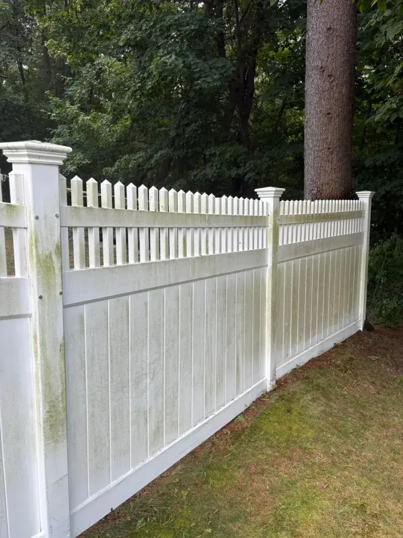 Dirty fence before washing