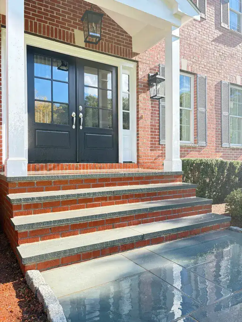 Clean brick surface after professional efflorescence removal