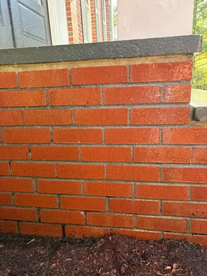 Restored brick masonry after professional efflorescence removal