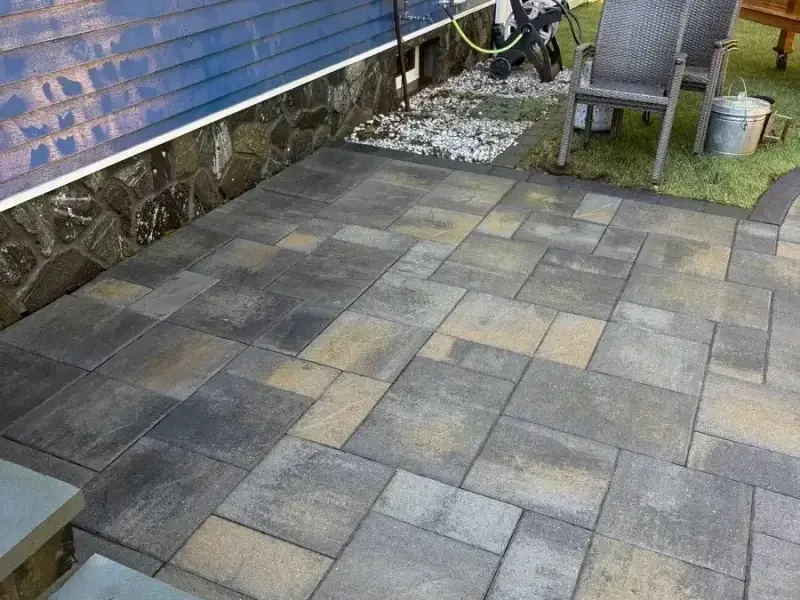 Patio after power washing - spotless and clean