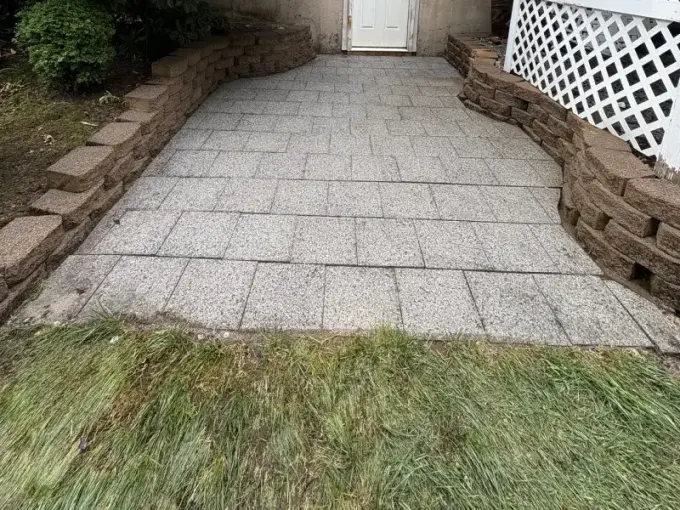 Restored patio after Drake Power Washing service