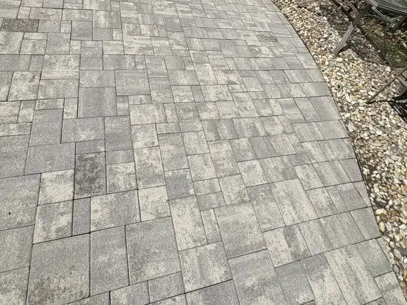Clean paver patio after professional power washing