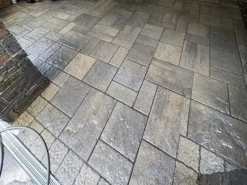 Pristine paver patio after professional cleaning