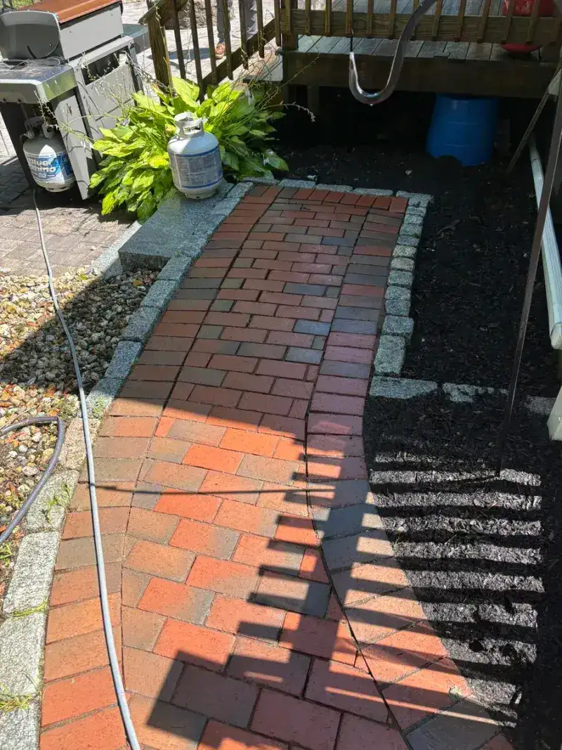 Stone patio after restoration