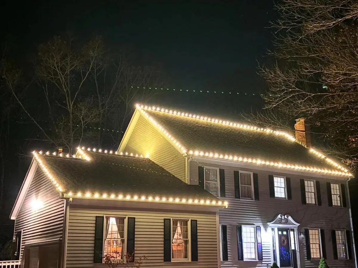Custom permanent lighting solution for Massachusetts home